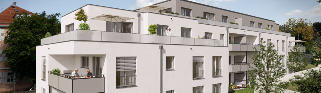 Architekturvisualisierung eines Mehrgeschossiges Wohngebäude