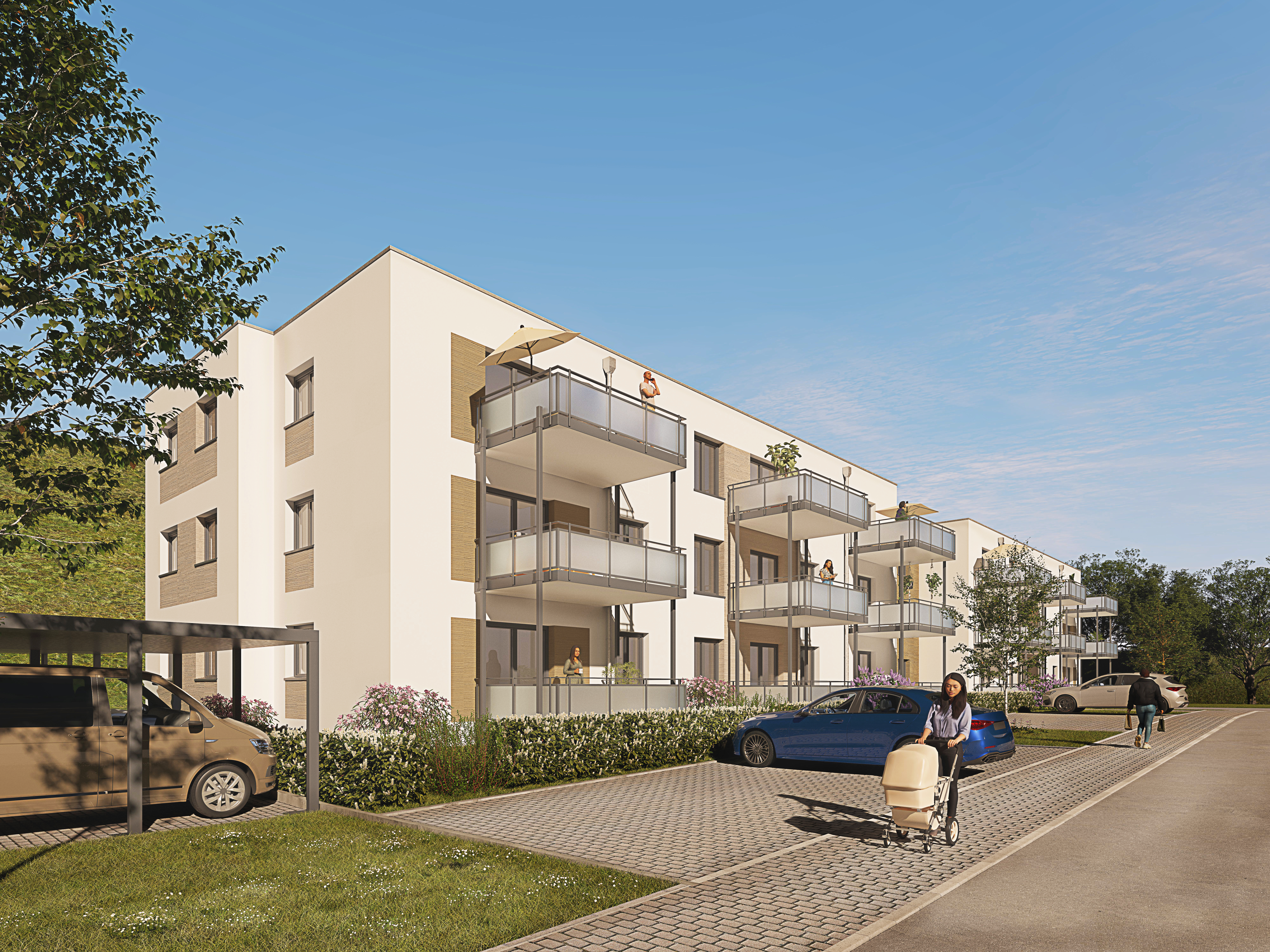 Architekturvisualisierung einer Wohnanlage